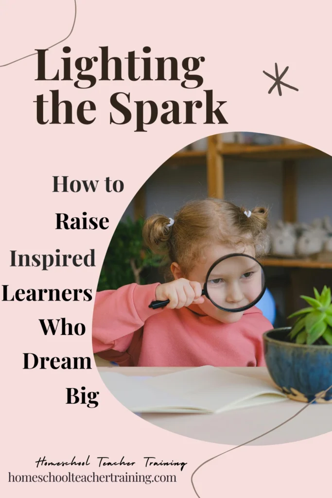 girl looking through magnifying glass
