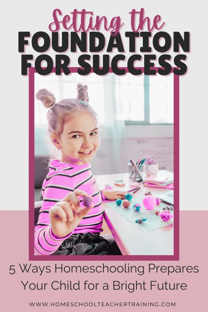 young girl creating art project. Homeschooling prepares your child for a bright future. 