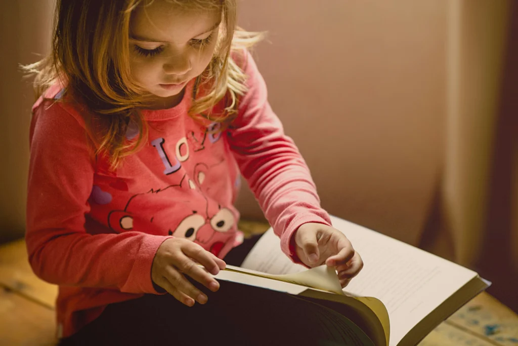 young girl reading