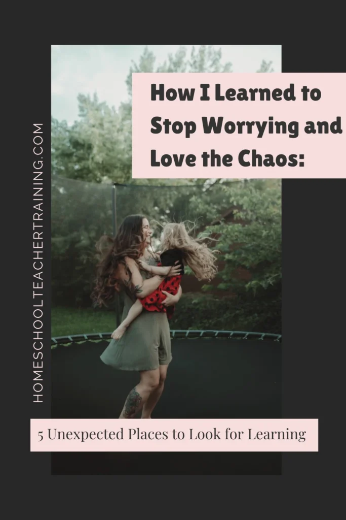 mom and daughter on trampoline