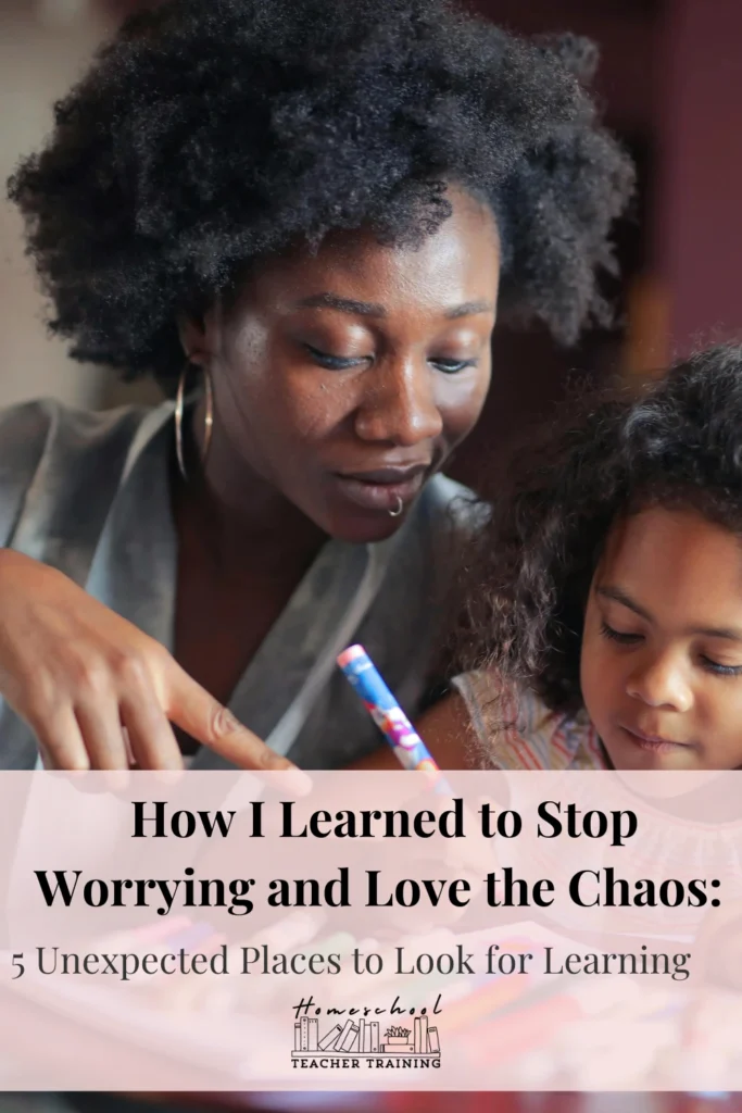 mom and daughter creating art